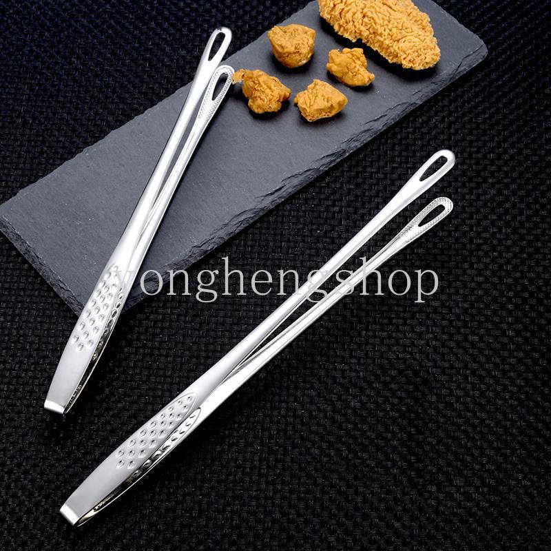 Tongs / Capitan Makanan / Steak / Bbq Gagang Panjang Bahan Stainless Steel Anti Slip