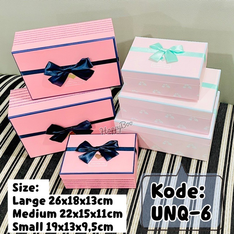 kotak kado box kado gift box hampers set 3 susun / satuan large medium small besar kecil sedang unq6