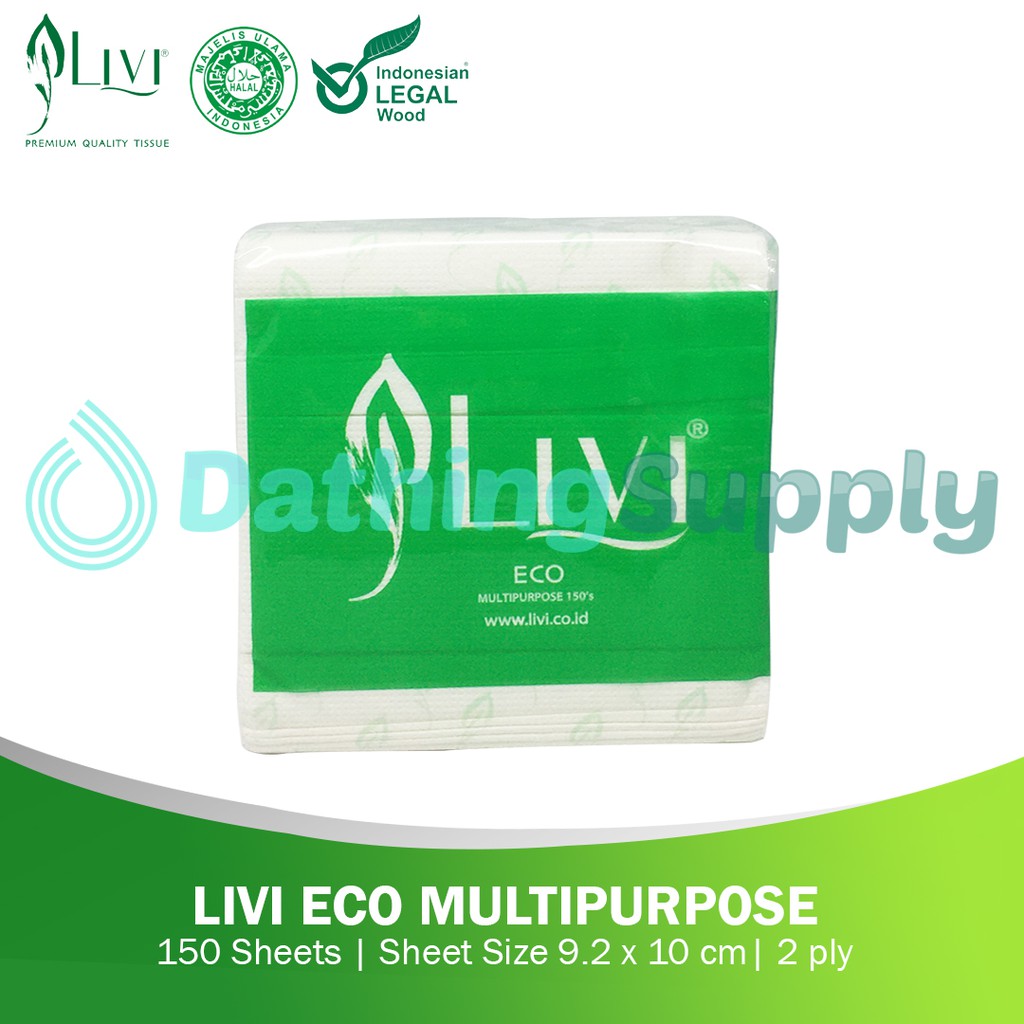 Tissue Livi Eco Multipurpose 150 Sheets / Tissue Meja