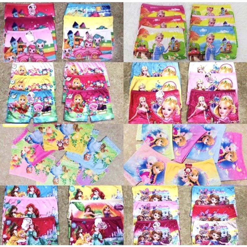 12 PCS BOXER IMPORT MURAH ANAK PEREMPUAN LUSINAN // AS