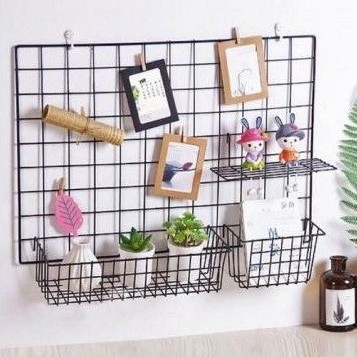 Jaring RAM Dinding/Hijang Hiasan/Wire Grid/Wall Grid 75 x 115 CM | Gantungan Accesories Dan Masker