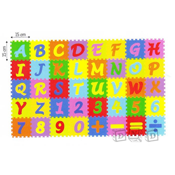 Puzzle Matras / Evamats / Evamat / Abjad Mini Angka Simbol - Tikar