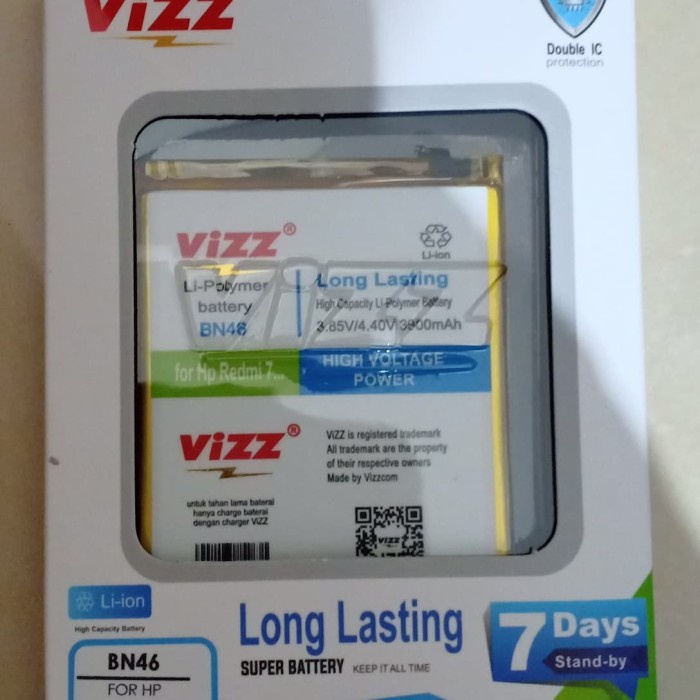 TERBARU- BISA COD BATERAI BATRE BATTERY VIZZ BN46 REDMI 7 ORIGINAL VIZZ