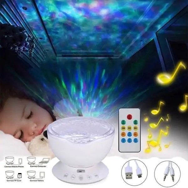 Ocean Waves Projector Lampu Tidur Proyektor Lampu Hias With Speaker