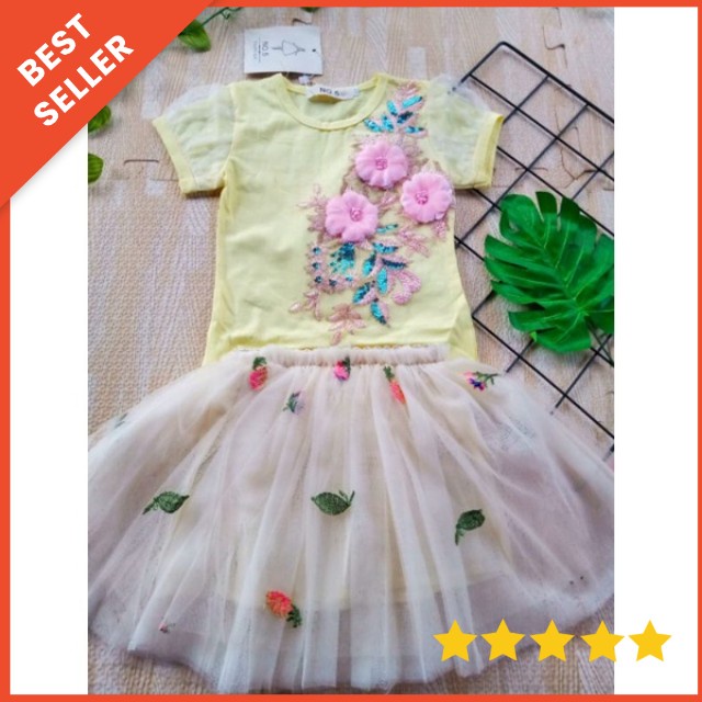 SETELAN ROK TUTU ANAK IMPORT PREMIUM 0-5 TAHUN / SETELAN ROK TUTU PESTA DRESS PESTA ANAK FLOWER / SETELAN BAJU PESTA ANAK CEWEK IMPORT ROK TUTU