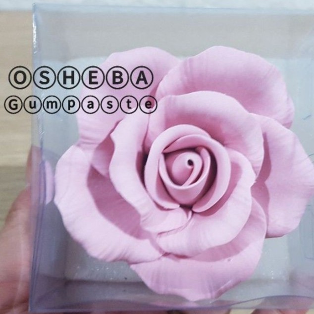 

[osheba] gumpaste bunga mawar PR 7 warna pink muda