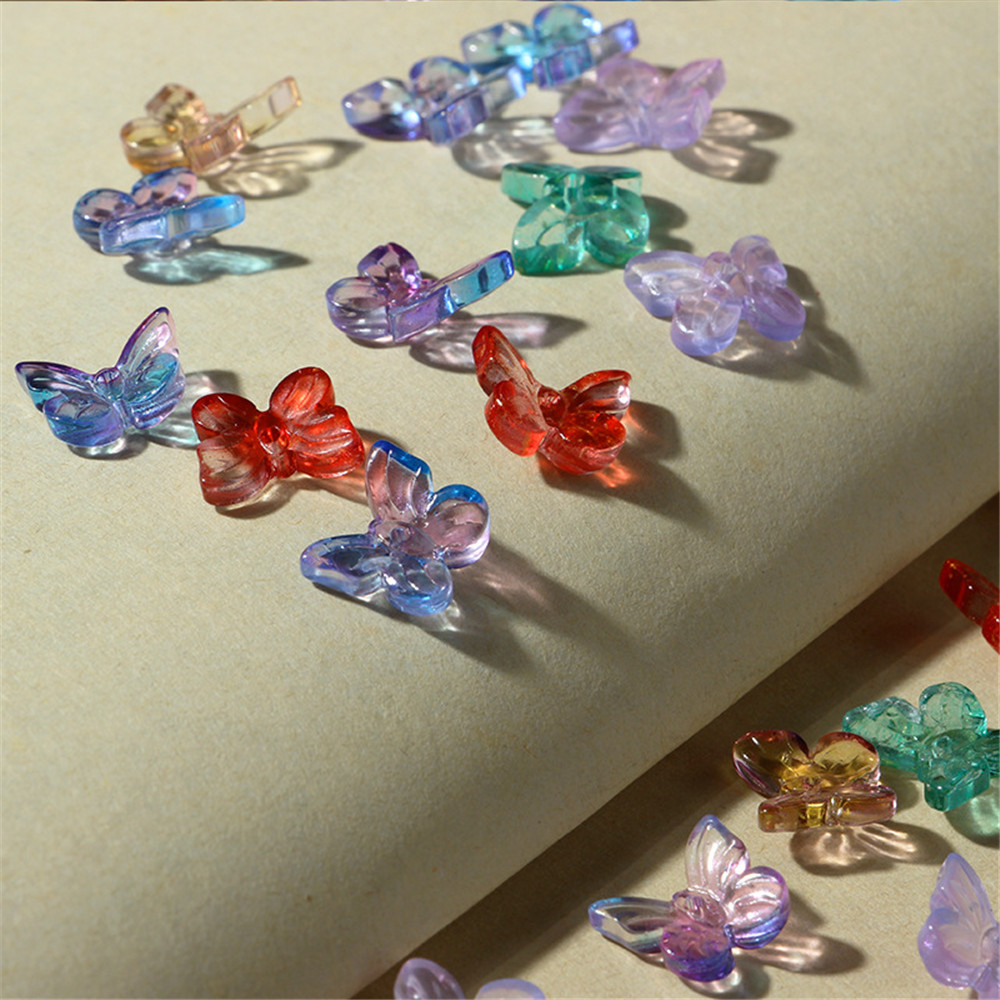 10PCS Frosted Butterfly Handmade DIY Nail Jewelry Tassel Making Materials