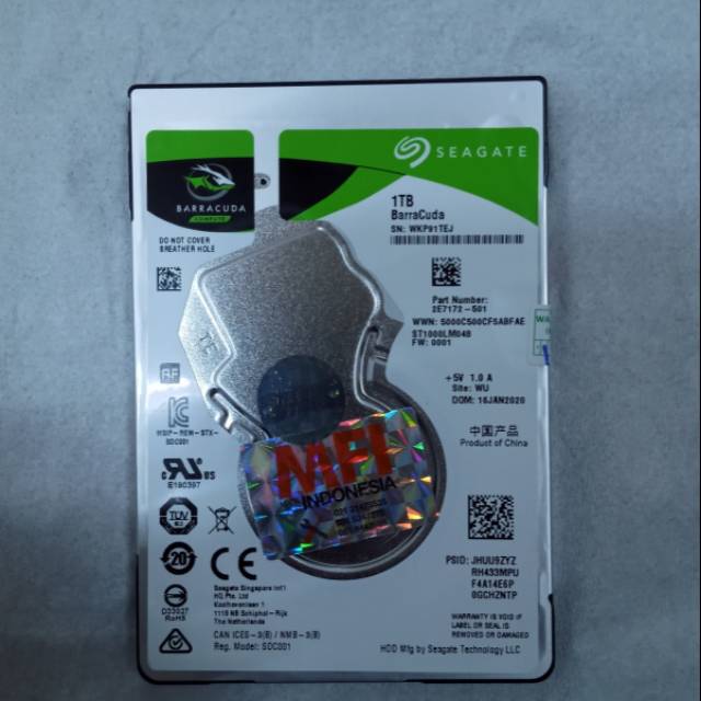 Hardisk laptop 1tb Seagate resmi