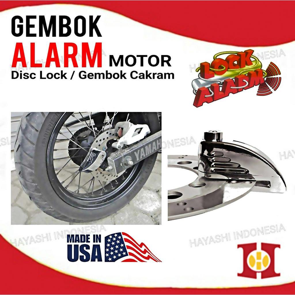 LOCK ALARM Gembok Alarm Moto Anti Maling Rem Cakram Disc ORIGINAL USA