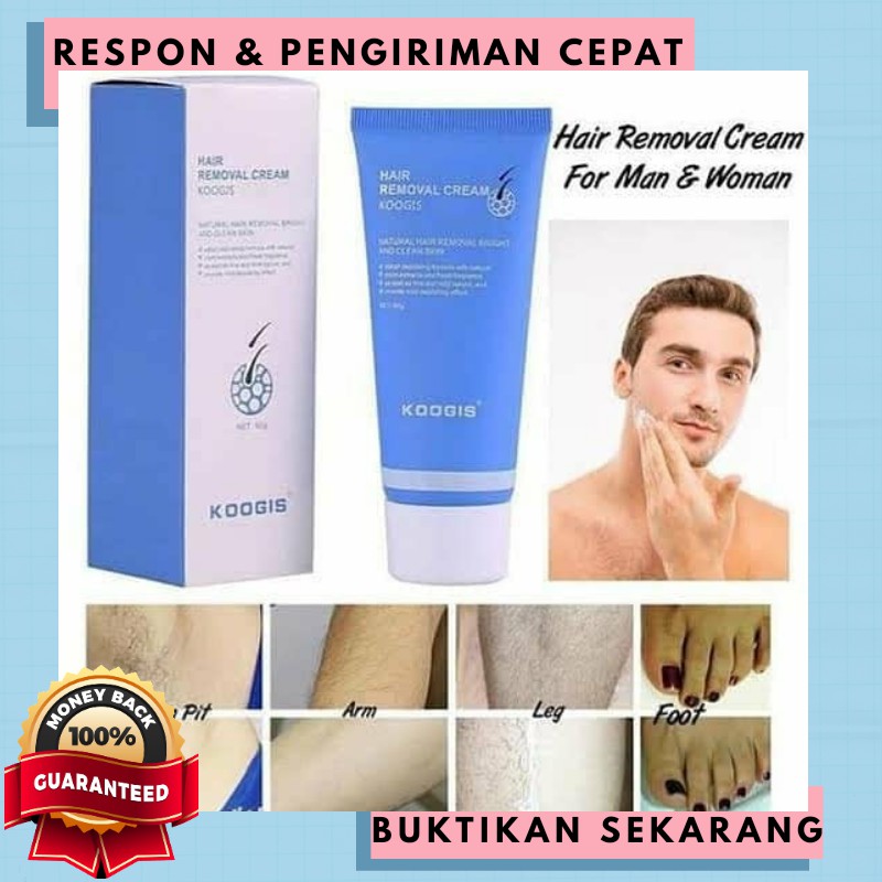 KOOGIS CREAM PERONTOK BULU PERMANEN ORIGINAL NATURAL HAIR REMOVAL