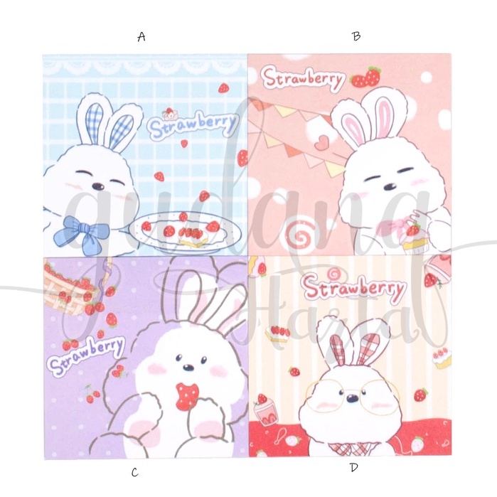 

GCC Sricky Notes Strawberry Rabbit Notes Motif Kelinci Buah GCC 301485