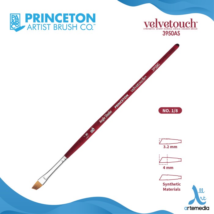 

Kuas Lukis Princeton Velvetouch 3950AS Angle Shader Synthetic Brush SH - NO. 1/8