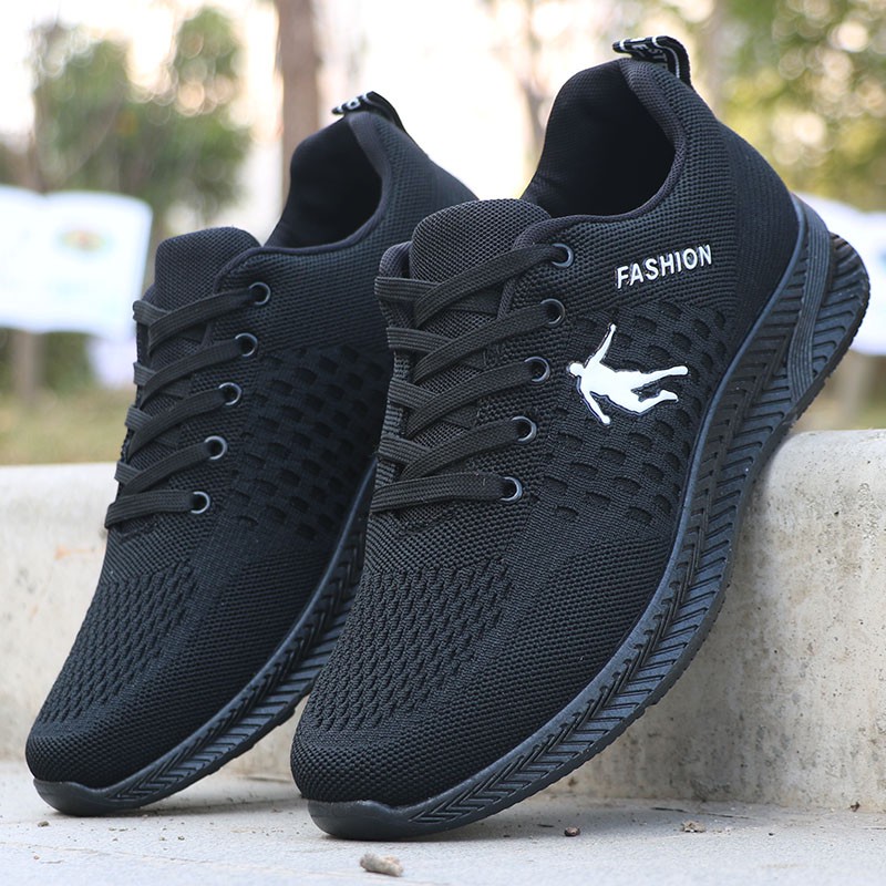 comfortable black work sneakers