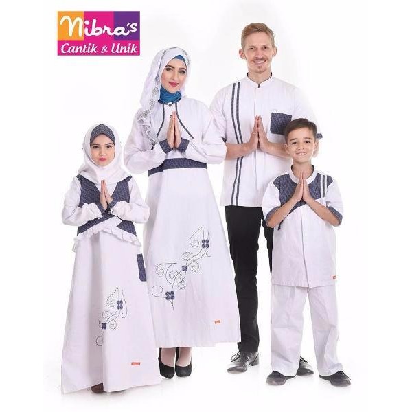 GROSIR Nibras  Sarkel 36 Putih Model  Baju  Couple  Keluarga 