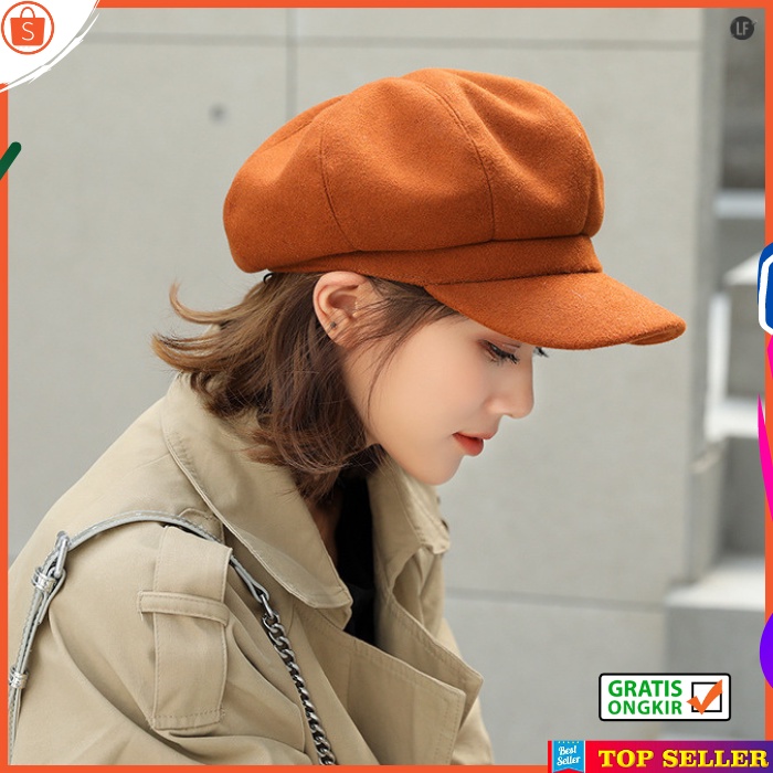 Topi Baret Wanita Korea Kekinian Visor Cap Fashion Women Paris H12