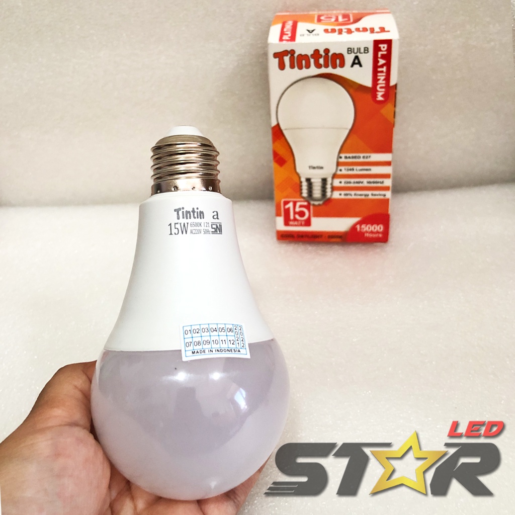 TINTIN PLATINUM BULB A LED 12 WATT 15 WATT 18 WATT 21 WATT LAMPU LED MURAH IRIT HEMAT ENERGI AWET TAHAN LAMA STAR LED