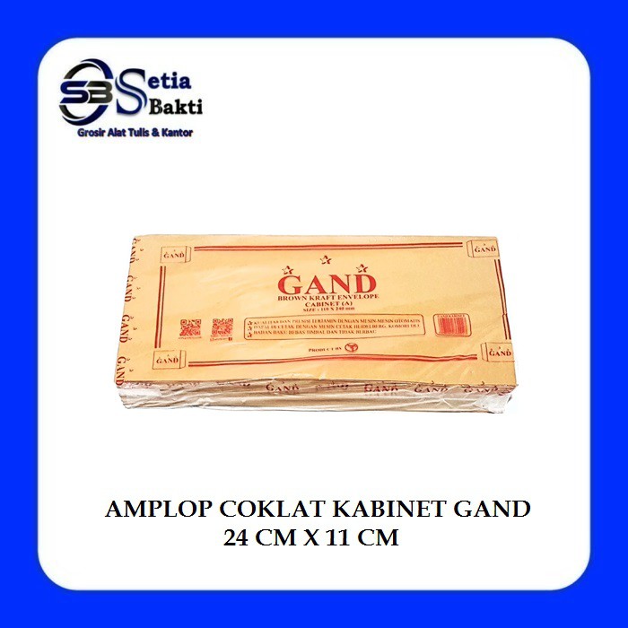 

Amplop Coklat GAND KABINET 240 x 110 mm - 1 Pak