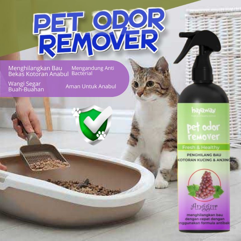 Penghilang Bau Pesing Pipis BAB Kelinci Kucing Anjing Pewangi Kandang Penghilang Bau Kencing Kucing Anjing 250ML / Pet Odor Remover Spray / Litter Box / Pasir Kucing / Kucing / Anjing / Cat Dog / CatDog / Cat Dog Aroma Anggur By Hayawan