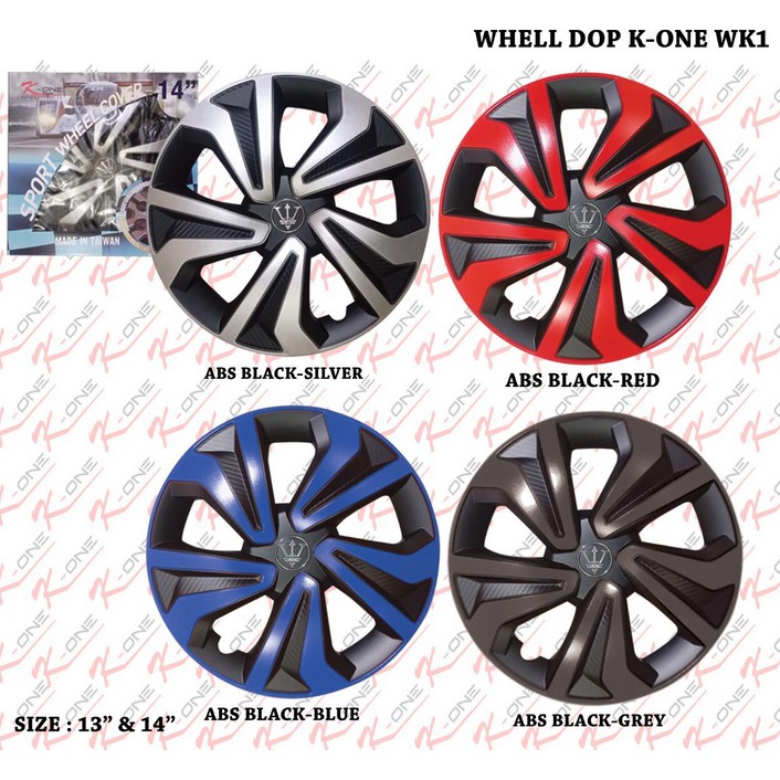 Dop Roda Mobil ring 14 Inch Wheel Dop Cover Velg mobil Evolution HItam SIlver Merah