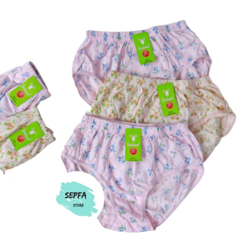 CD Yutind Celana Dalam Perempuan Wanita Motif Bunga Katun Adem
