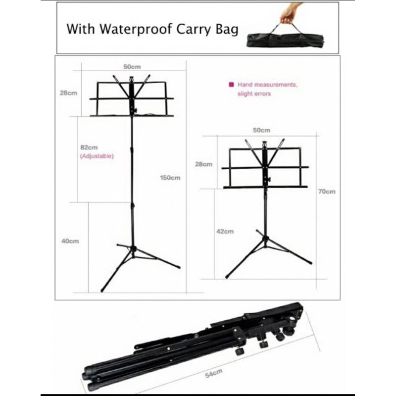 Stand book musik stand music stand lipat dudukan buku tempat buku lipat Partitur