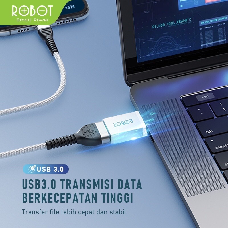 OTG ROBOT RT-OTG Type C/Micro to USB 3.0 Small Portable Alumunium Case-Garansi 1 Tahun