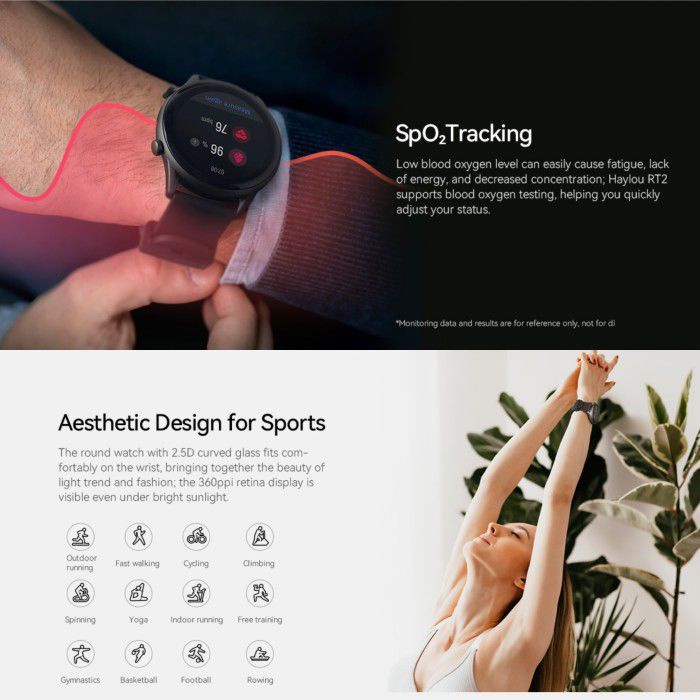 Smartwatch Haylou RT2 LS10 IP68 SP02 HD Display International Version