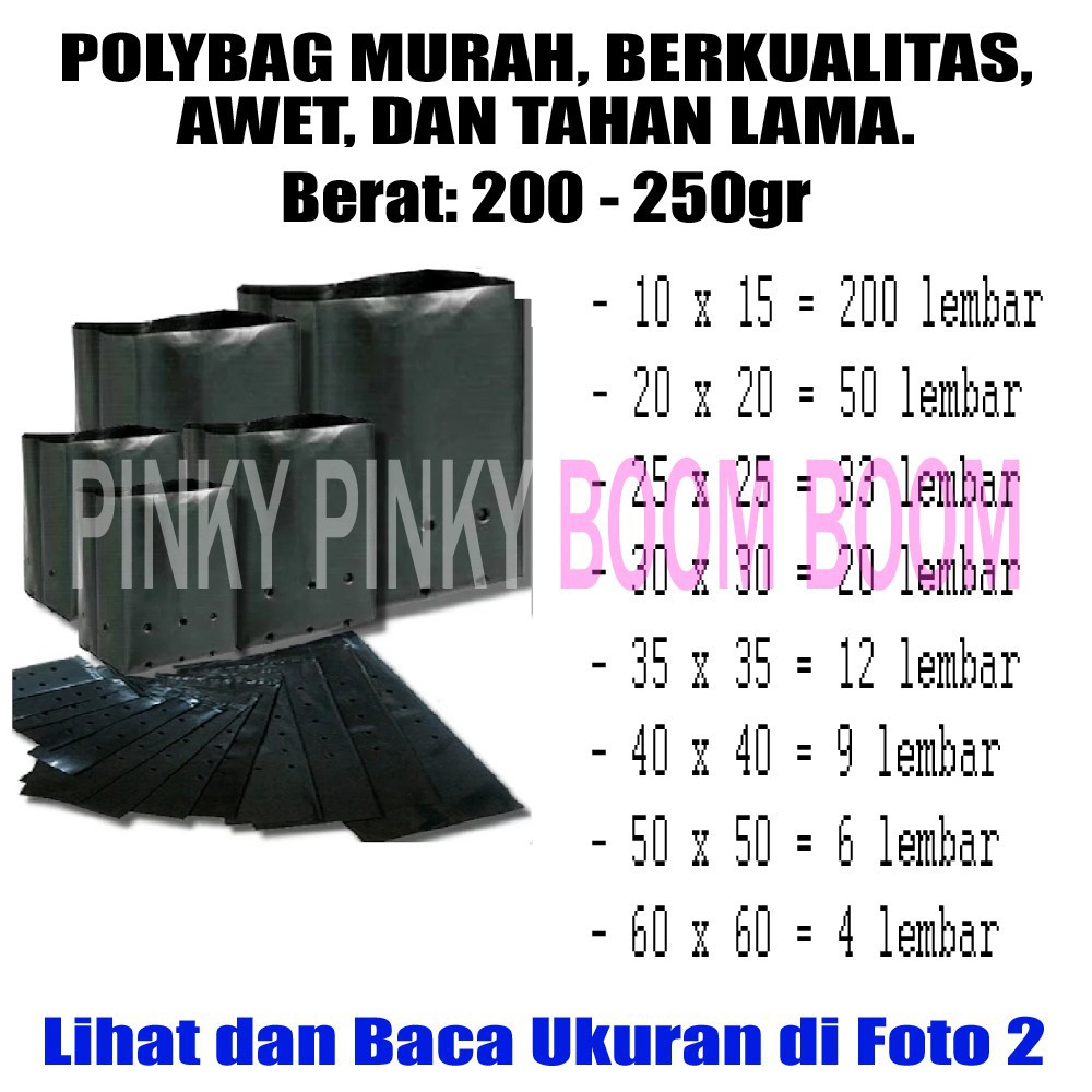 Polybag Product Terlaris ! Polybag Polibag Polibeg Polibek Kantong Tanaman Plastik Tanaman PB2