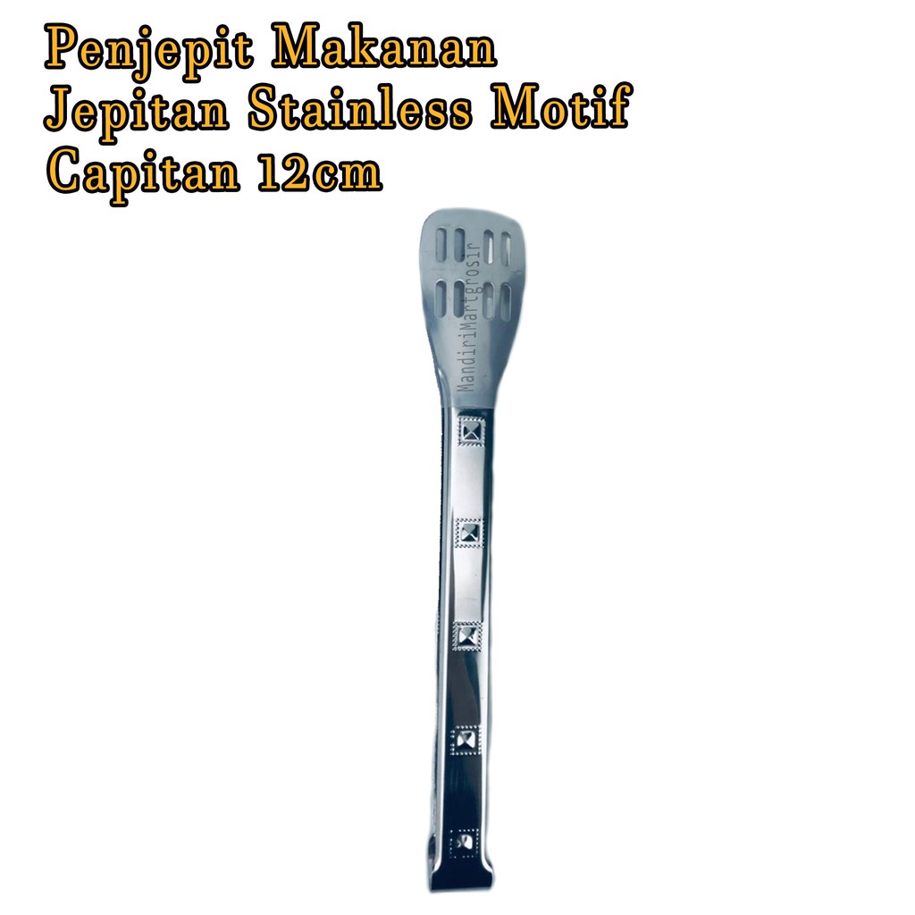 Jepitan Stainless Motif *Penjepit Makanan * 12cm