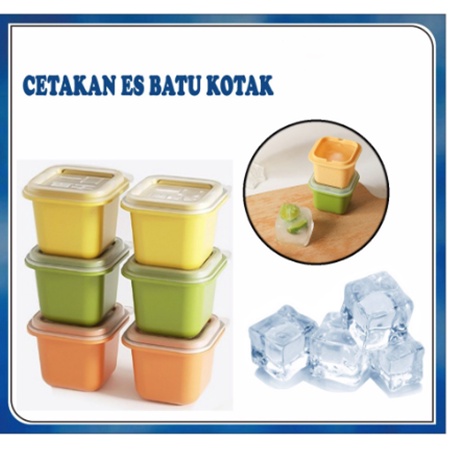 Cetakan Es Batu Bentuk Kotak Mini Cokelat Jelly Dengan Penutup Ice Cube Tray Mold Food Grade Anti Pecah Alat Cetak Coklat Kotak