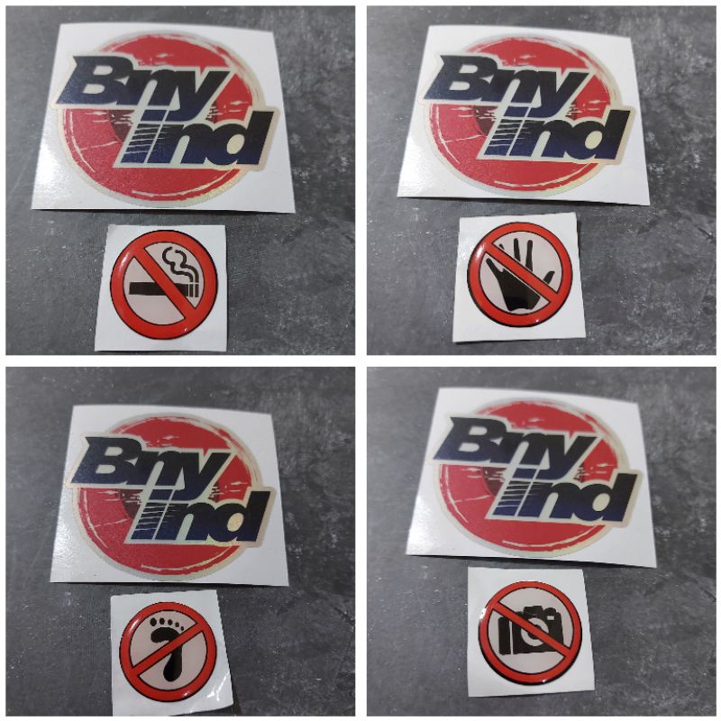 STICKER EMBLEM DILARANG PEGANG INJAK FOTO MEROKOK TIMBUL