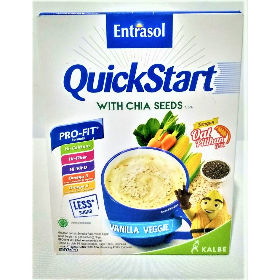 

MINUMAN SEREAL INSTAN QUICKSTART ENTRASOL 150 GR BOX ISI 5 SACHET INSTANT CEREAL