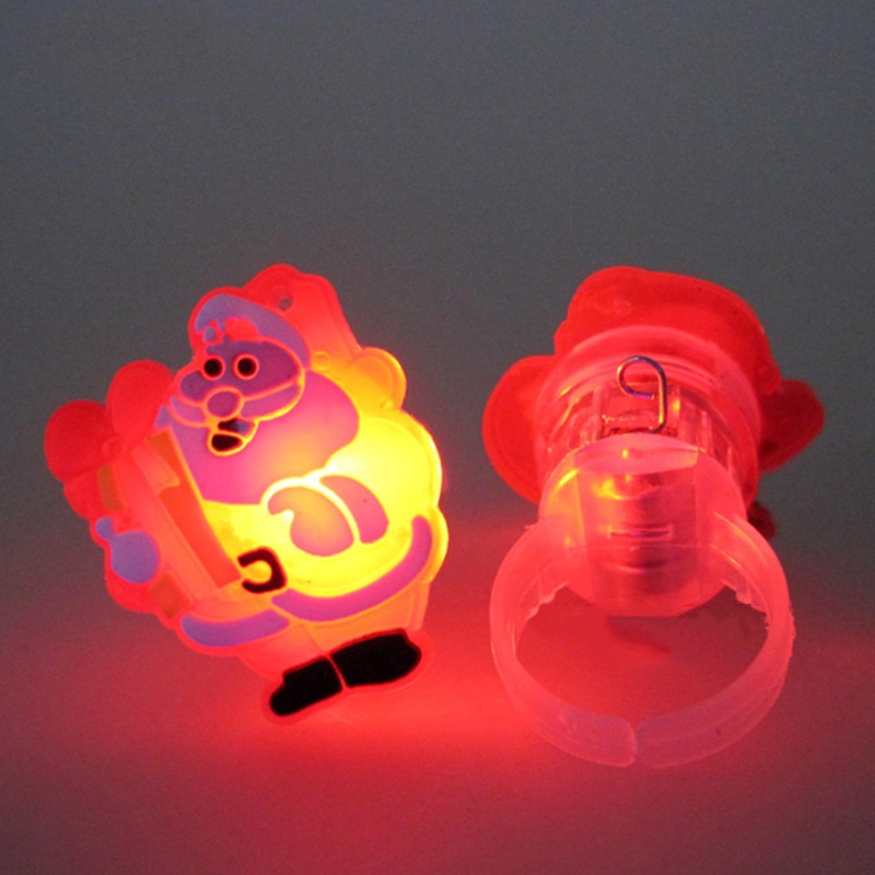 Siy 50pcs / Set Cincin Knuckles Dengan Lampu LED Luminous Untuk Halloween