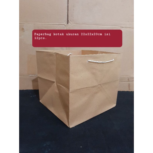 

Paper bag kotak diameter ukuran (20x20x20cm) isi 12pcs