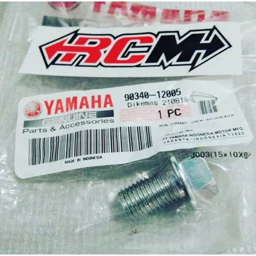 BAUT TAP BUANGAN OLI MESIN BAWAH YAMAHA ALFA CHAMP FIZR F1ZR RX KING RXS ORI YAMAHA ASLI 90340-12005