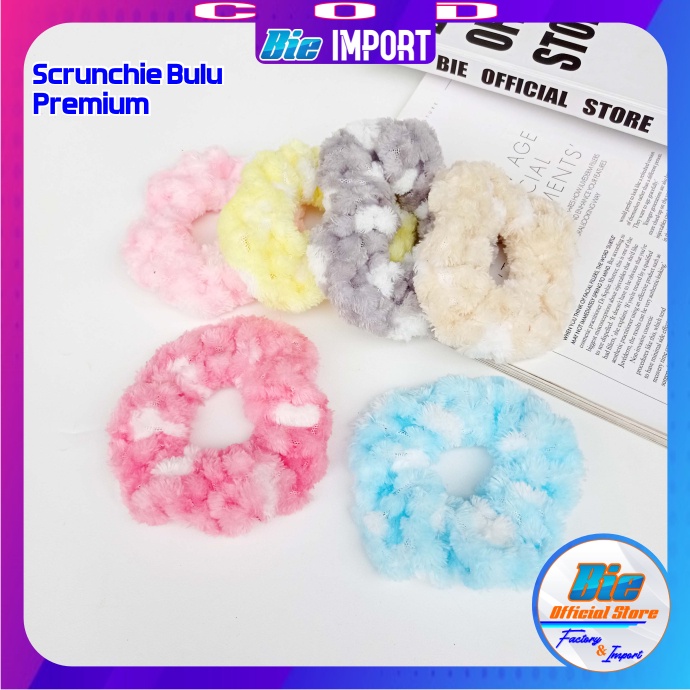 Ikat Rambut Scrunchie Bulu Halus Korea Impor Best Seller