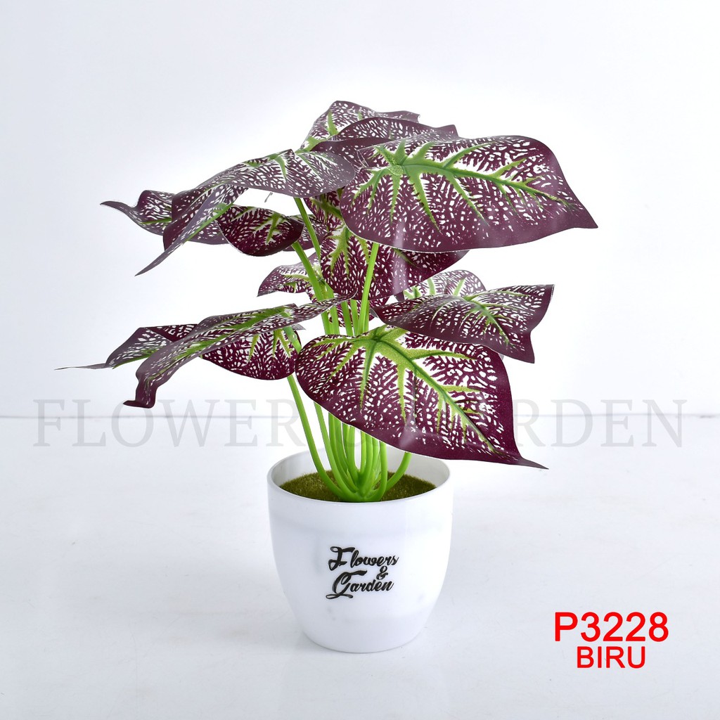 COD/HMPU TANAMAN HIAS TANAMAN DAUN PLASTIK TANAMAN HIAS RUMAH BUNGA HIAS BUNGA PLASTIK BUNGA P3228-BIRU