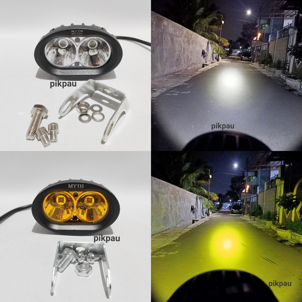 Lampu Tembak Sorot Owl LED 3 Mode Cree 2 Mata 20Watt Worklight Standby Cahaya Kuning