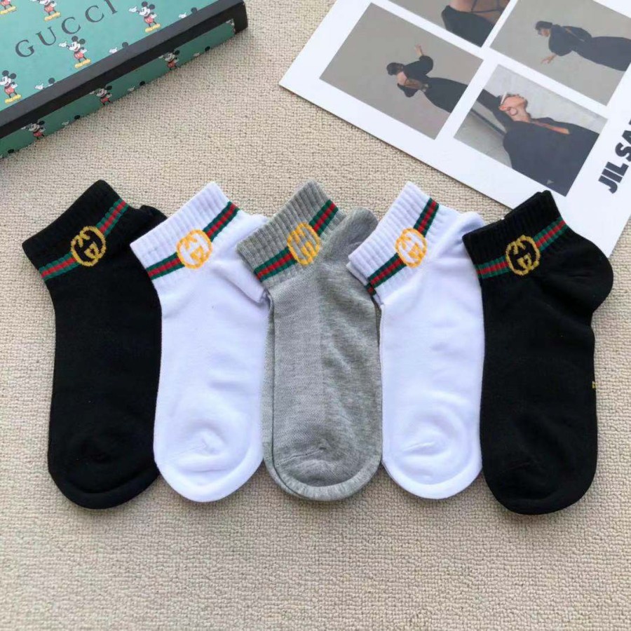 kaos kaki set socks premium quality lv branded new p1shoes