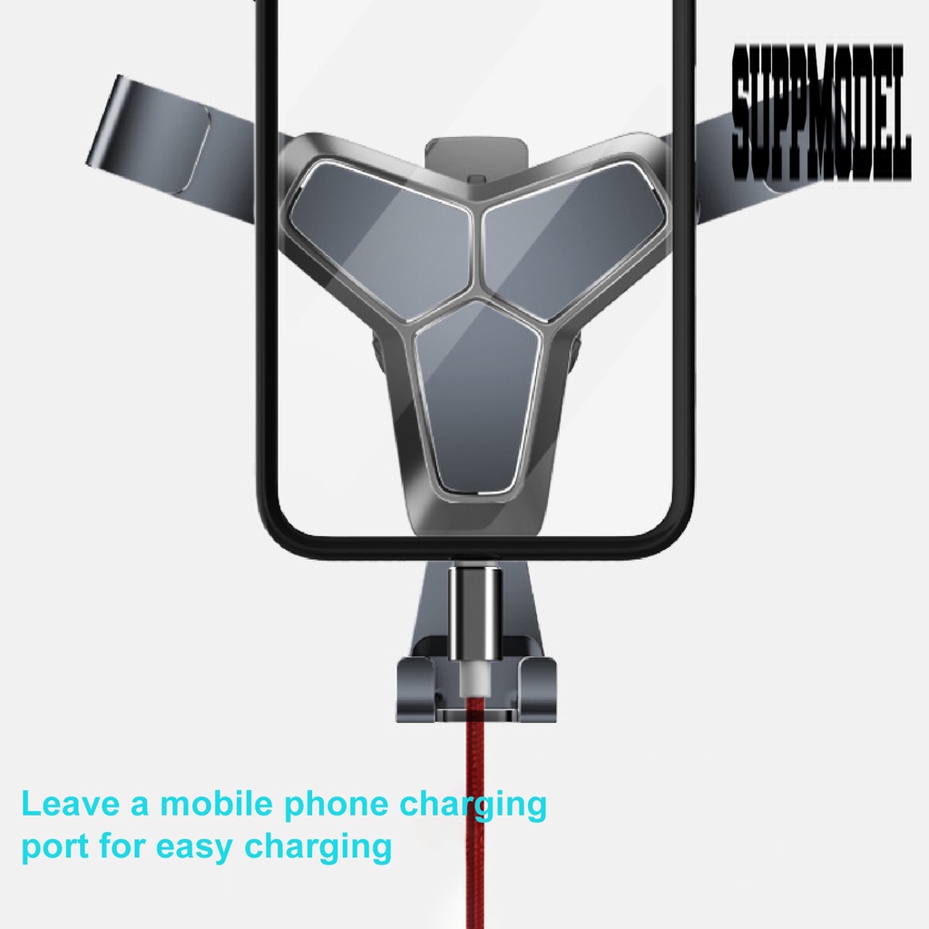 Stand Holder Handphone Gravitasi Warna Hitam Untuk Ventilasi Ac Mobil