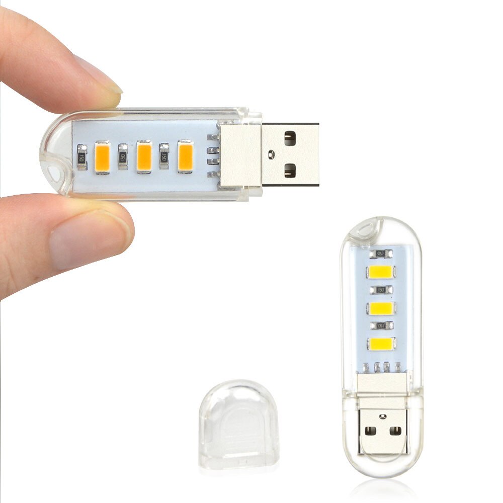 Z053 | Lampu 3 8 LED Light Mini USB Laptop / Lampu Darurat Powerbank Emergency