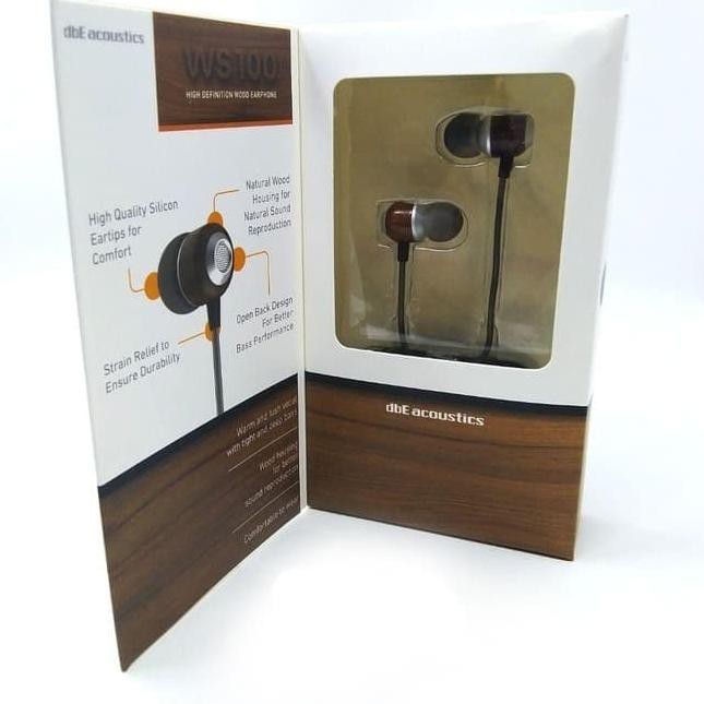 Earphone dbE WS100 WS-100 Wood With Mic - Gaming - Headset - Garansi