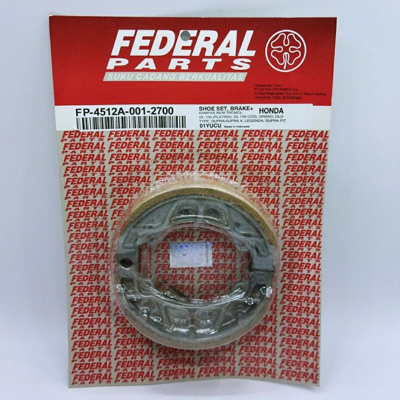 Federal FP-4512A-001-2700 Kampas Rem Trombol Grand Supra Supra X Supra Fit Leganda Kirana Karisma Re