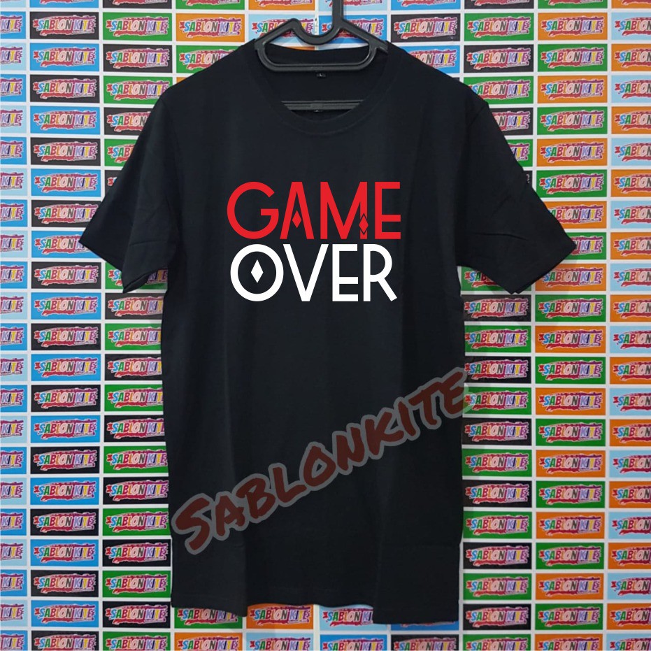 MURAH !!! KAOS SABLON GAME OVER BAHAN KAOS COTTON COMBED 30S