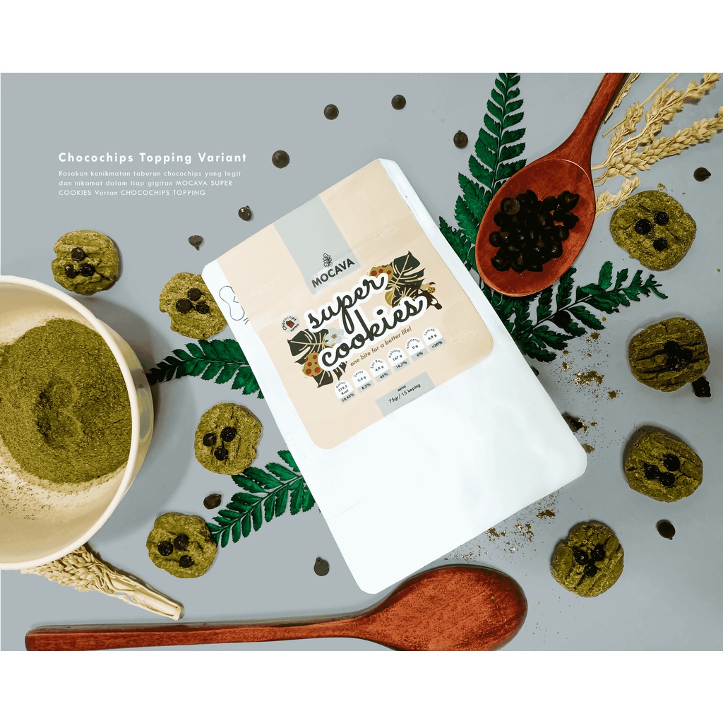 

Gluten free and Healthy Snack Mocava Super Cookies Varian Chocochips