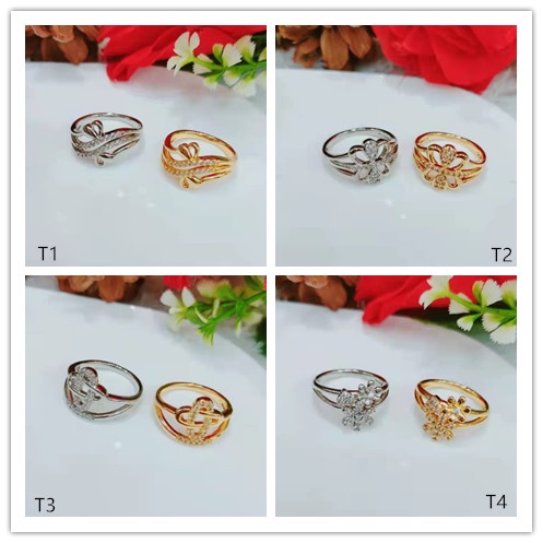 Cincin Xuping Permata Termurah Lapis Emas Perhiasan Fashion T1-8