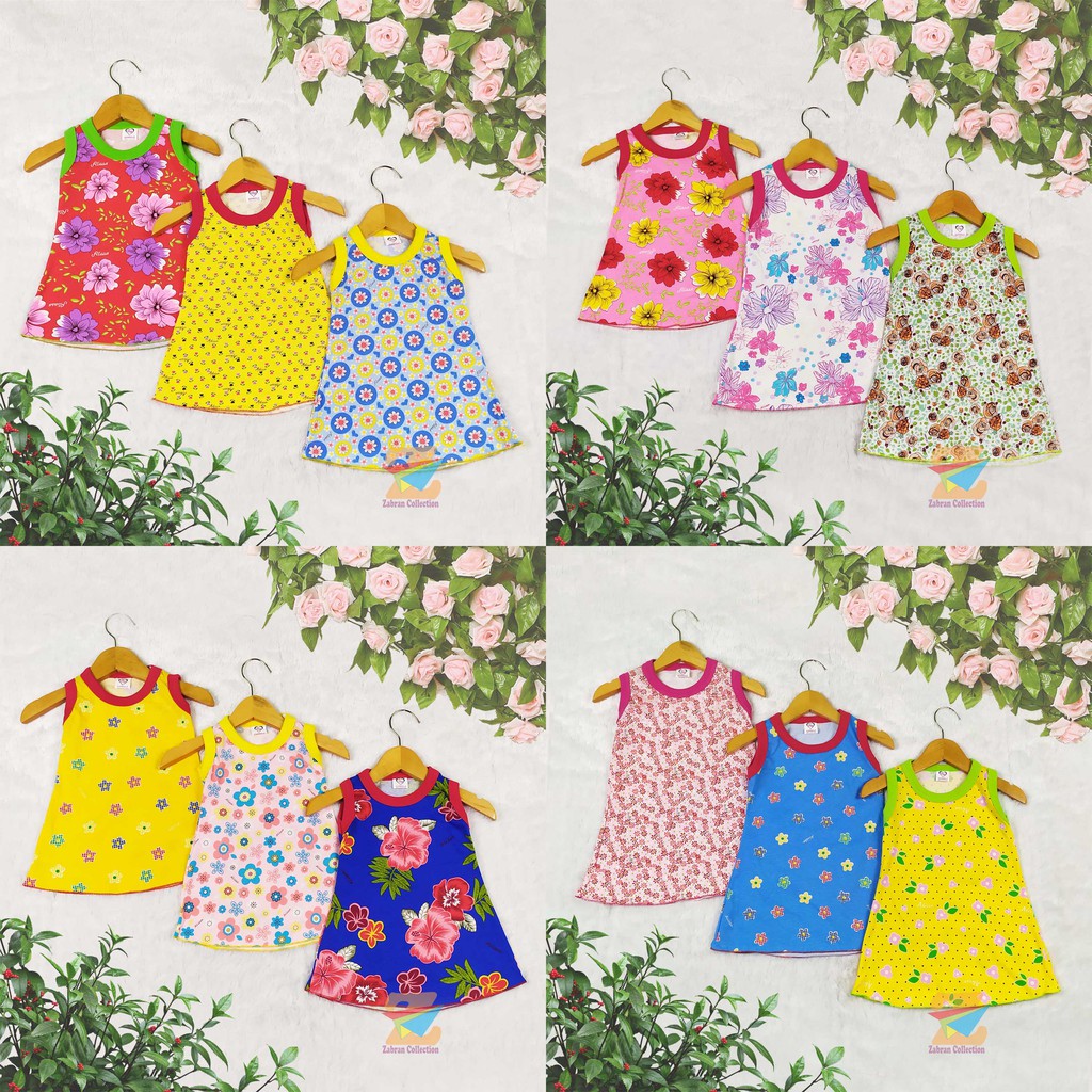 Isi 3 pcs - Dress Yukensi Anak Zabran 1 Sampai 5 Tahun