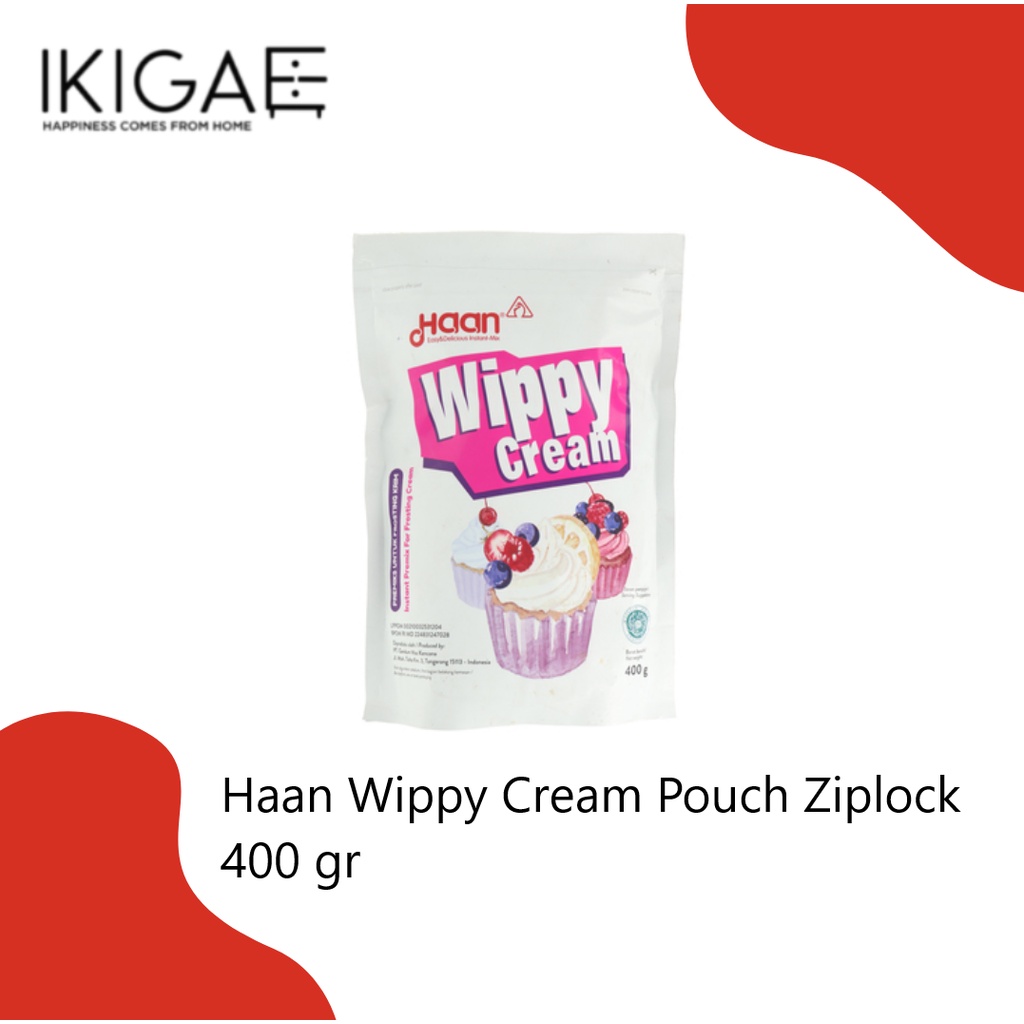 HAAN WIPPY CREAM POUCH ZIPLOCK ISI 400 GR