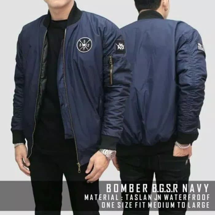 JAKET BOMBER HODIE TERBARU BGSR ORIGINAL PARKA KEREN - Hitam, L