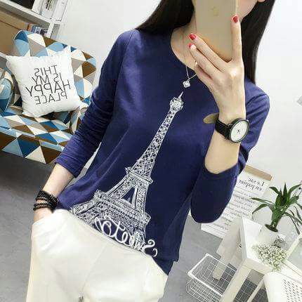 [Eiffel longsleeve top VE] atasan wanita babyterry varian warna